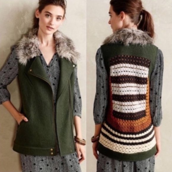 Anthropologie Jackets & Blazers - Anthropologie Elevenses Salt Creek Crochet Vest sz XS